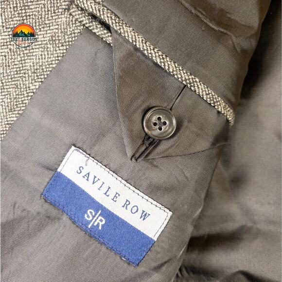 Savile Row Macys Suit Jacket Blazer Gray Single-Breasted Notch Lapel Men's L 44 - Picture 7 of 14
